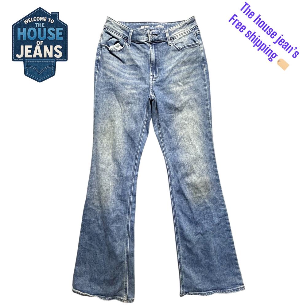 Old Navy High-Rise WOW Flare Jeans Size 2 – Women Blue Stretch Denim Flared Leg
